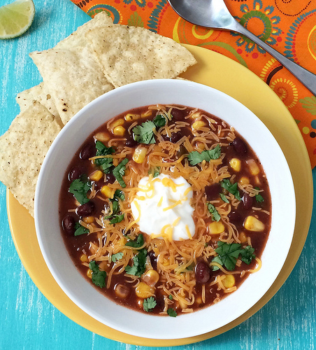 Last-Minute Black Bean Soup via LizsHealthyTable.com