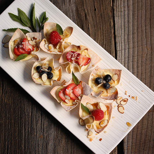 Mini Berry Cheesecakes via LizsHealthyTable.com