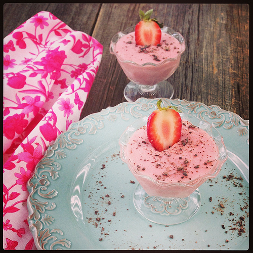 Super Strawberry Pudding via LizsHealthyTable.com