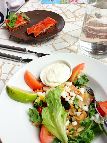 Smoked Trout on Hot Spring Rye Bread, Iceland via Lizshealthytable.com