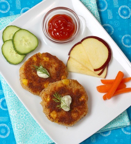 Corny Salmon Cakes via LizsHealthyTable.com #seafood