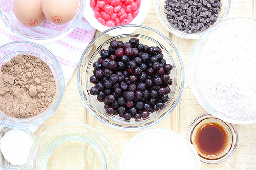 Berry Good Chocolate Cupcakes via LizsHealthyTable.com #chocolate #cupcakes #healthy