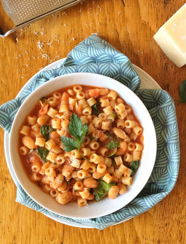 Liz's Healthy Table #podcast Modern Italian Cooking via LizsHealthyTable.com Pasta e Fagioli