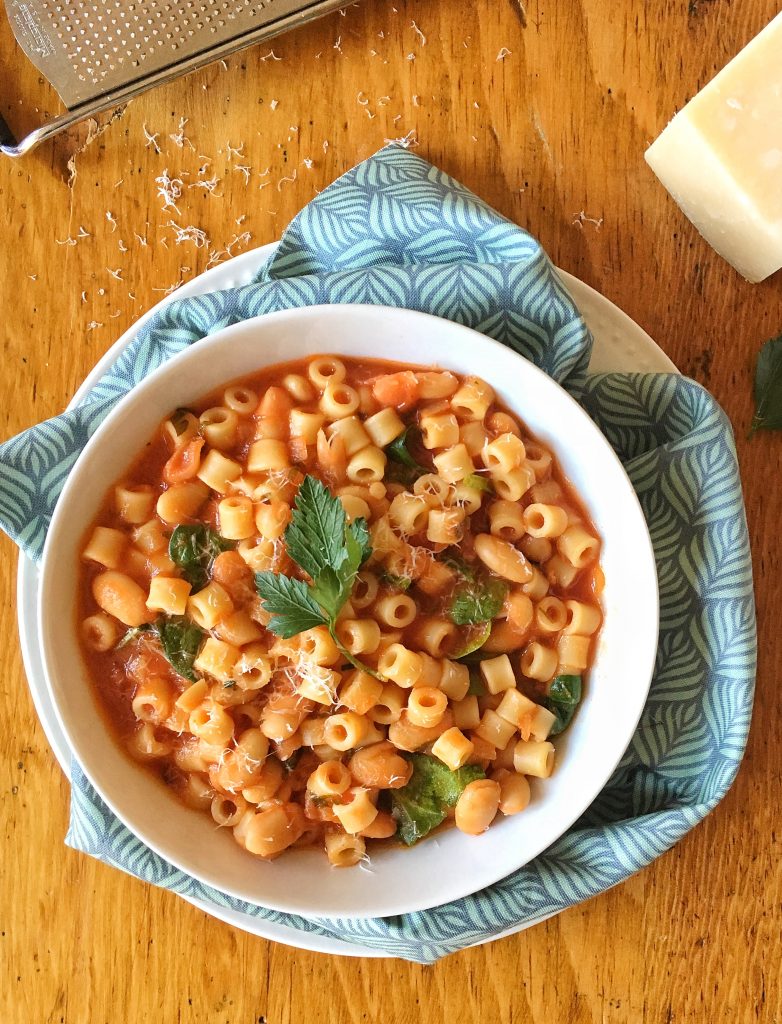 Pasta e Fagioli via LizsHealthyTable.com #pasta #beans
