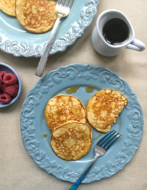 Barely Banana Protein Pancakes + Rise and Shine Cookbook via LizsHealthyTable.com