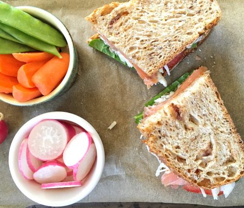 Deli-Lover's Lox Sandwich with Coleslaw and Russian via LizsHealthyTable.com