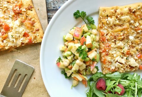 Crunchy, Juicy Apple, Edamame and Chickpea Salad via LizsHealthyTable.com