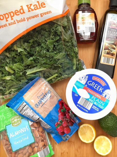 Kale Salad with Lemon Yogurt Dressing via LizsHealthyTable.com Kale Salad with Lemon Yogurt Dressing via LizsHealthyTable.com