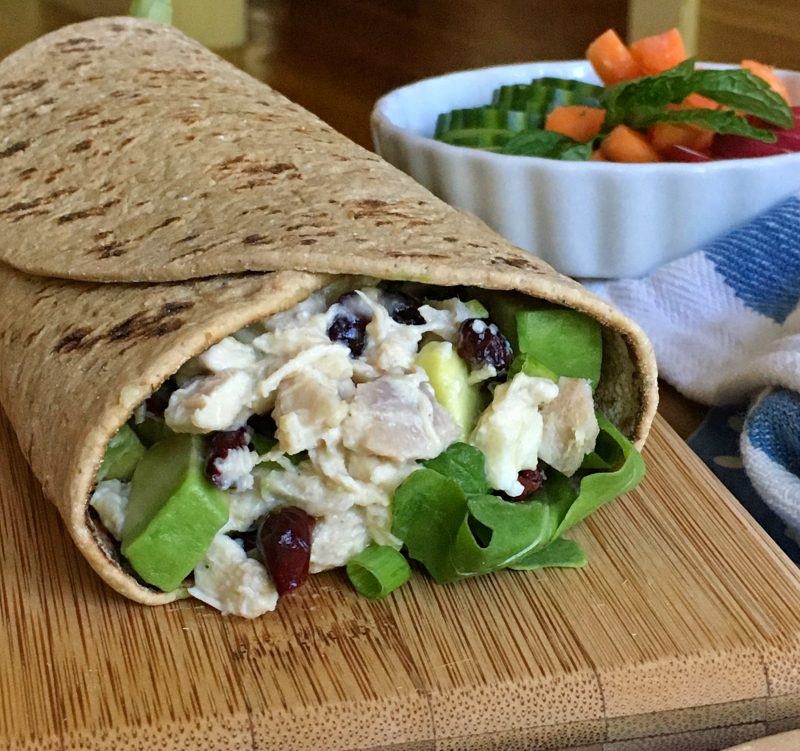 Chicken Avocado Wraps via LizsHealthyTable.com