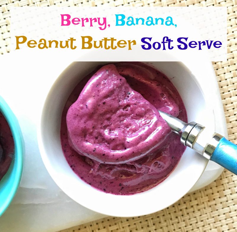 Berry, Banana, Peanut Butter Soft Serve via LizsHealthyTable.com
