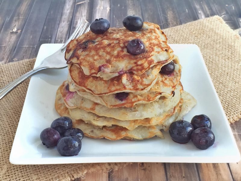 Blueberry Protein Pancakes from Lauren's cookbook #breakfast 