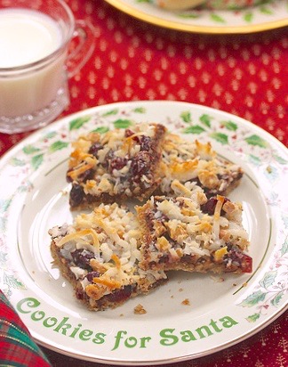 Lightened Up 7 Layer Bars via LizsHealthyTable.com #cookieswap