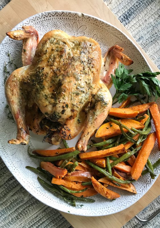 "Mom the House Smells Great" Roasted Chicken via LizsHealthyTable.com #dinner #chicken #roasted
