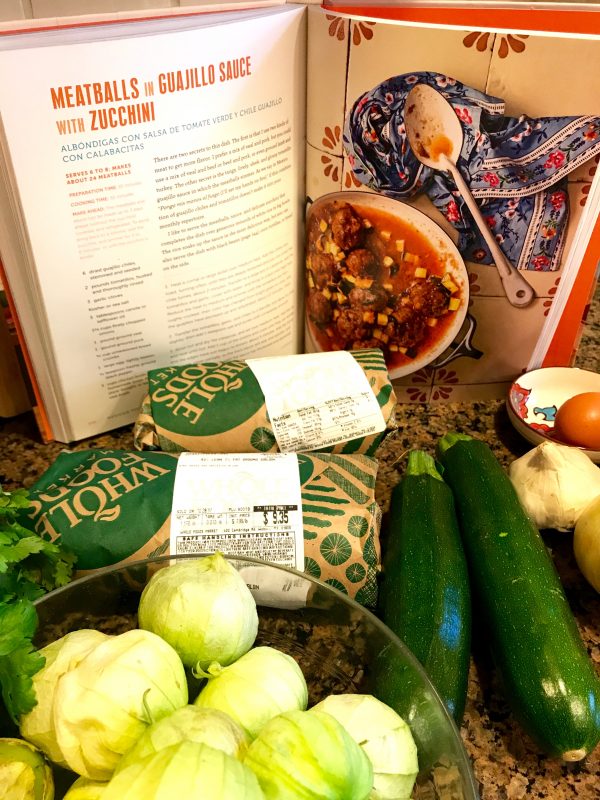 Meatballs in Guajillo Sauce with Zucchini via lizshealthytable.com
