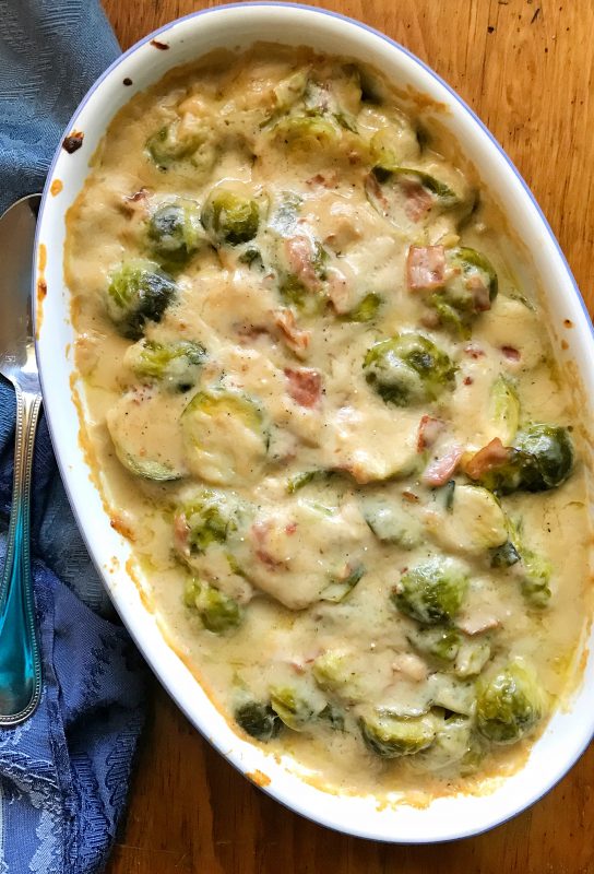 Brussels sprouts gratin via lpzshealthytable.com #BrusselsSprouts