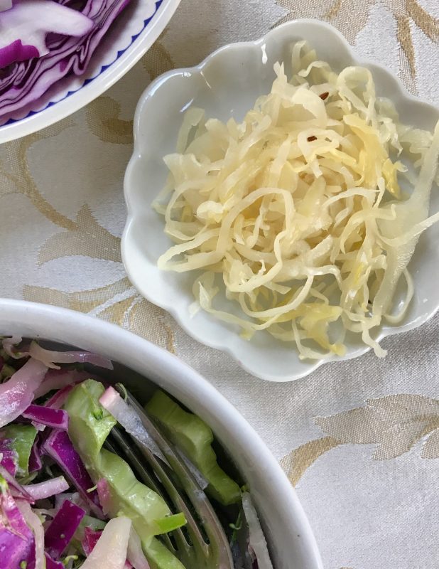 Broccoli and Kraut Slaw via lpzshealthytable.com #CookingLight