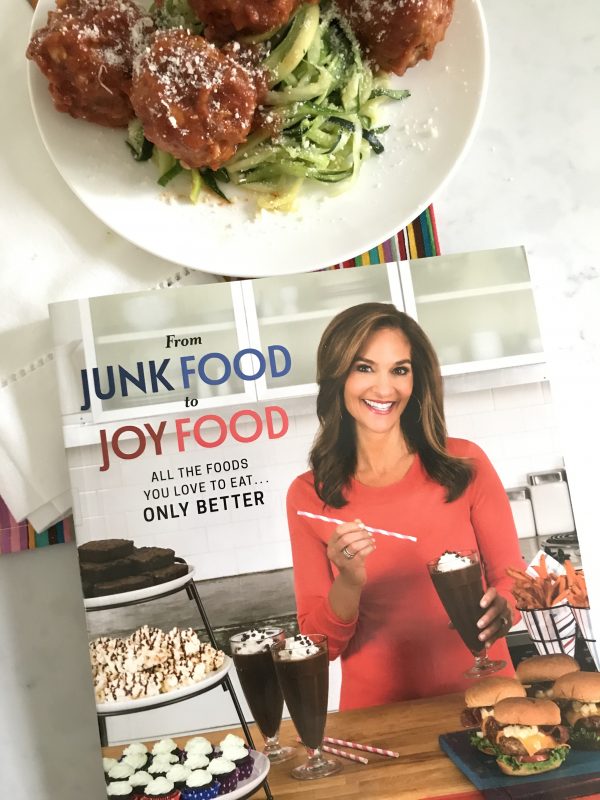 Zucchini Linguini with Meatballs via LizsHealthyTable.com #podcast #turkey