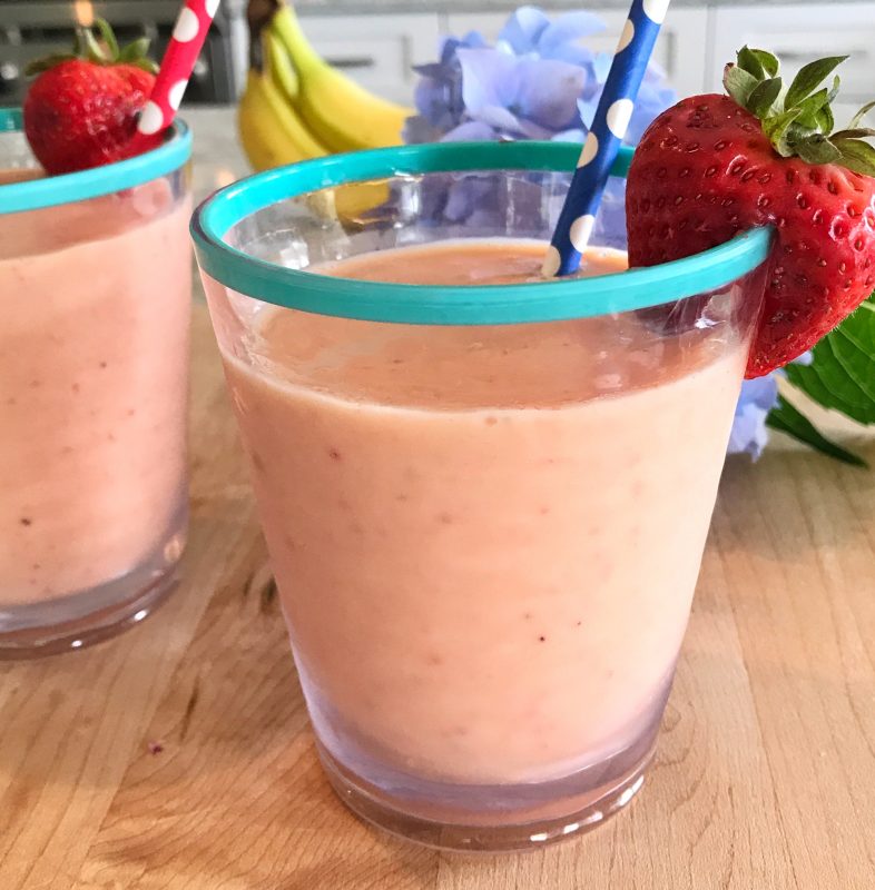 5 Ways to Keep Your Gut Health in Tip-Top Shape via LizsHealthyTable.com #microbiome Watermelon Banana Smoothie