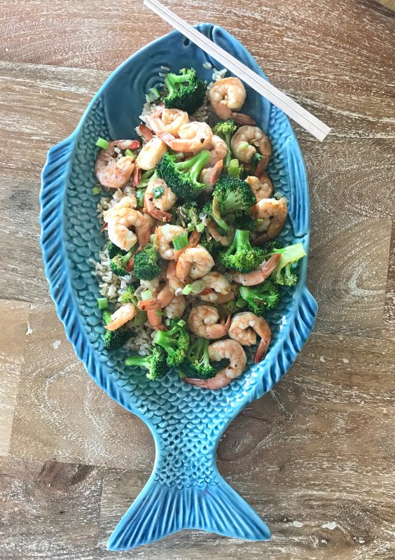 shrimp and broccoli stir fry - Low FODMAP