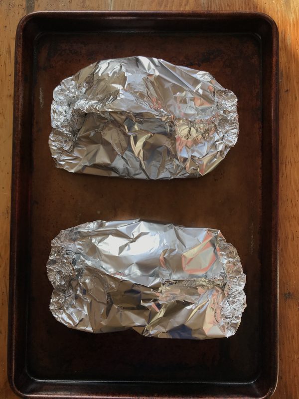 Cod, Carrot and Green Bean Foil Packets with lime avocado sauce via LizsHealthyTable.com