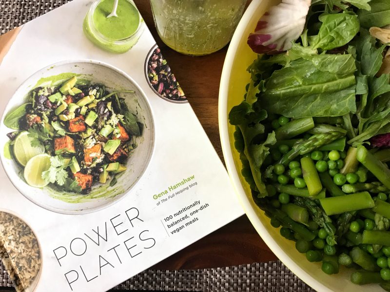 Spring Panzanella with Artichokes, Asparagus, Peas, and Lemon Dill Vinaigrette via LizsHealthyTable.com 