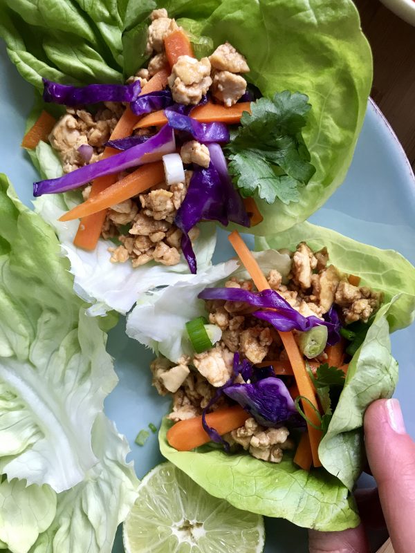 Tofu Lettuce Wraps via LizsHealthyTable.com #vegan #vegetarian #plantbased