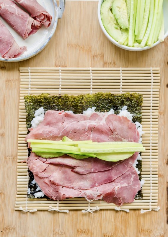 A Tasty Twist on Sushi: Beefy Cali Roll "Beefshi" via lizshealthytable.com