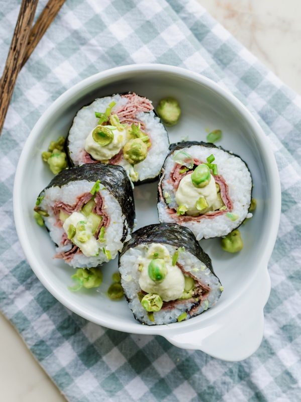 A Tasty Twist on Sushi: Beefy Cali Roll "Beefshi" via lizshealthytable.com