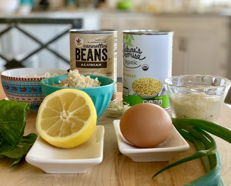 Veggie Bean Cakes with Quick Tomato Basil Sauce via LizsHealthyTable.com #cansforcomfort