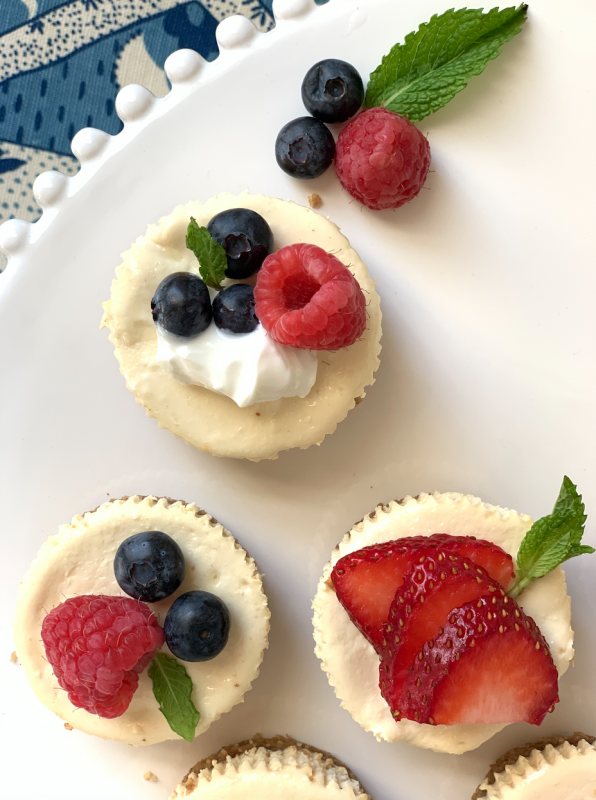 Cheesecake Cupcakes with Oat & Walnut Crust | Gluten Free via lizshealthytable.com