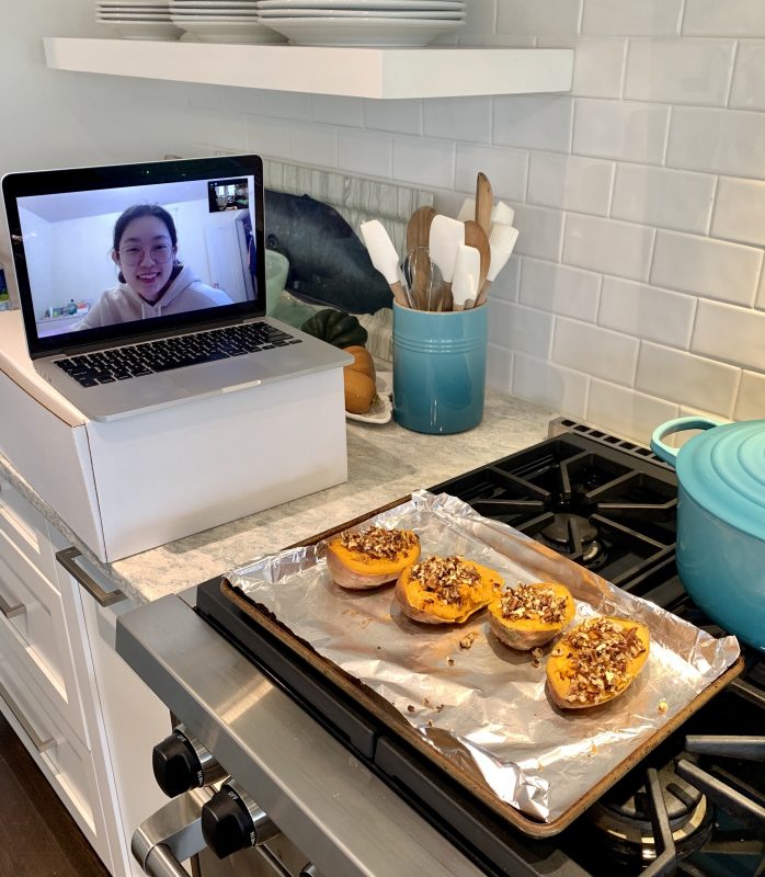 Maple Pecan Stuffed Sweet Potatoes for Thanksgiving via LizsHealthyTable.com #thanksgiving