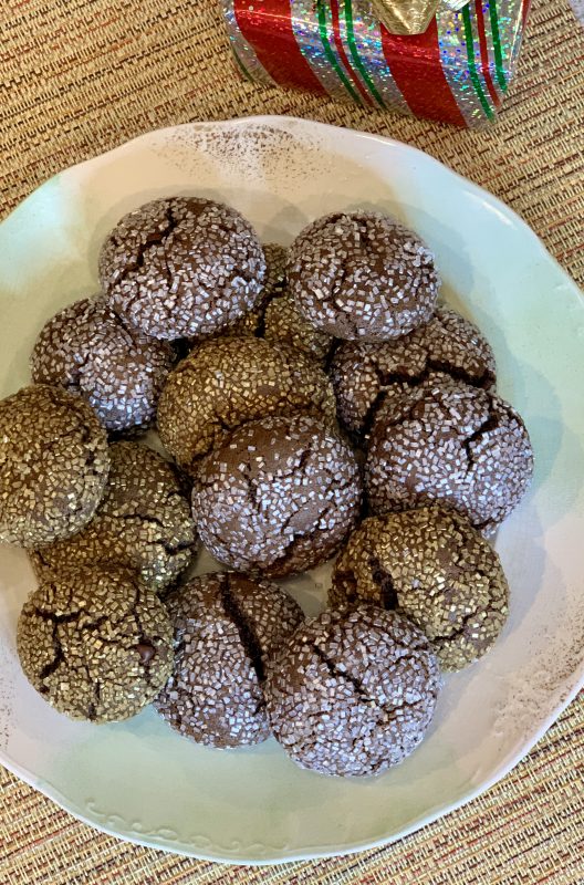 Gluten-Free Chocolate, Orange & Almond Sparkle Cookies via lizshealthytable.com #dessert #glutenfree