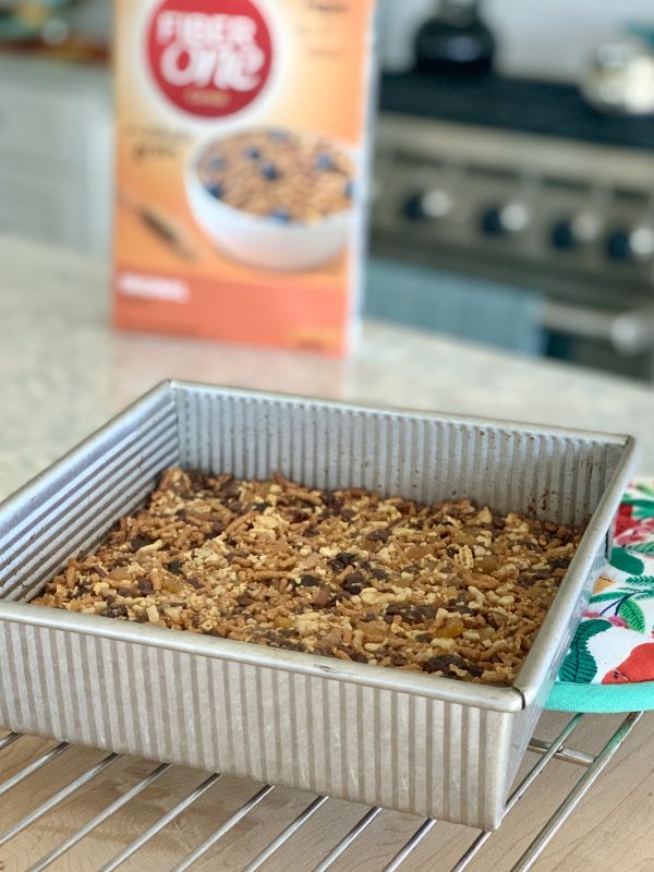 Homemade Fiber One Cereal Bars with Walnuts and Dried Fruit via LizsHealthyTable.com