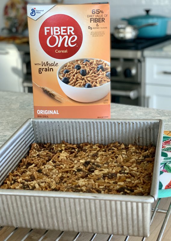 Homemade Fiber One Cereal Bars with Walnuts and Dried Fruit via LizsHealthyTable.com