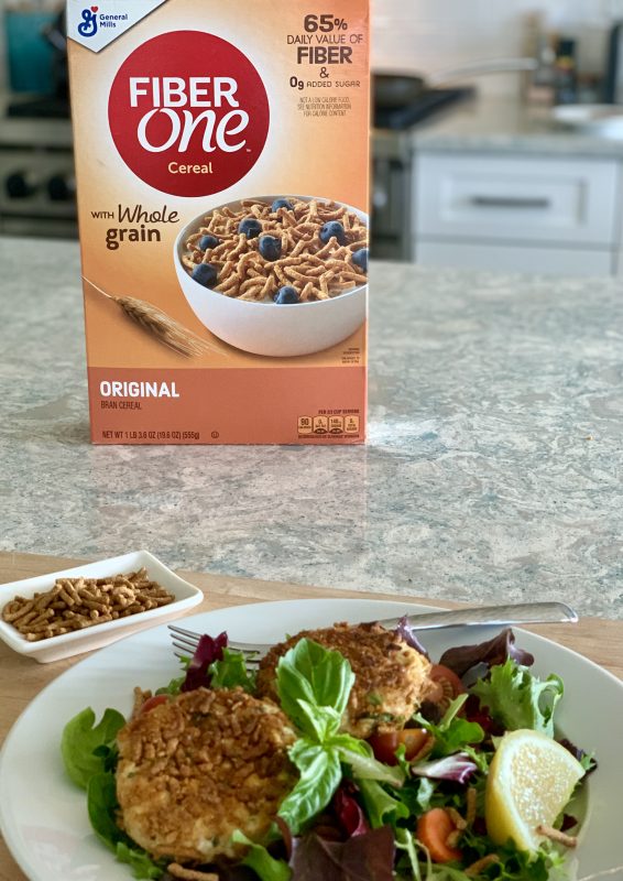 Crispy Mediterranean Fiber One Cereal Tuna Cakes via LizsHealthyTable.com #FlauntYourFiber