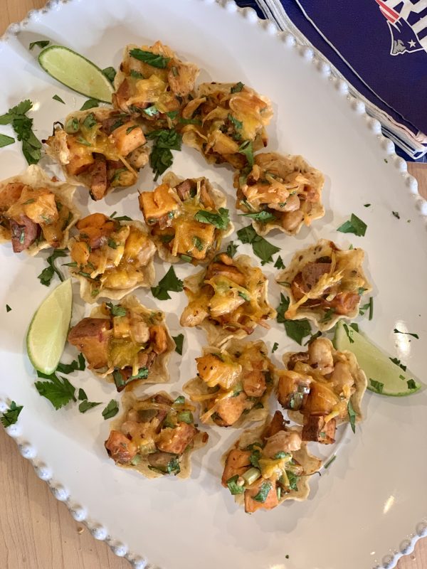 Sweet Potato & Bean Nacho Scoopers | Tailgate Snack via lizshealthytable.com