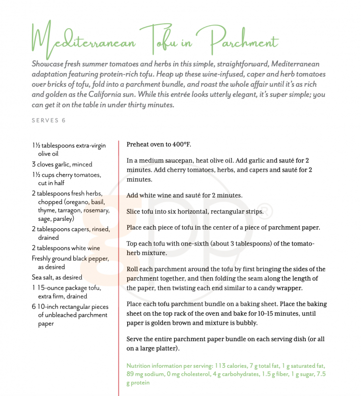 Mediterranean Tofu in Parchment via lizshealthytable.com #podcast #vegan