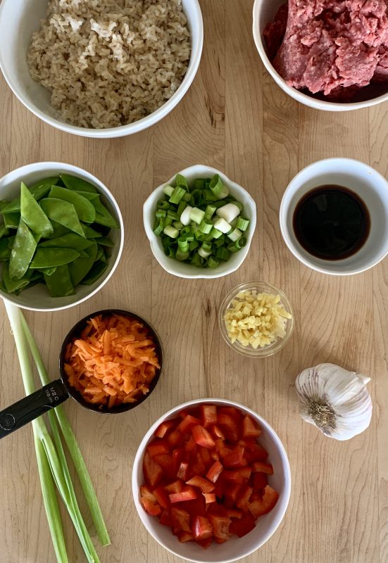 Rainbow Veggie & Beef Fried Rice via lizshealthytable.com 