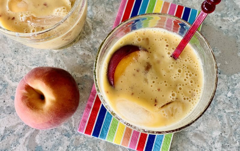 Peach and Banana Creamsicle Smoothie + A Primer on Peaches via lizshealthytable.com