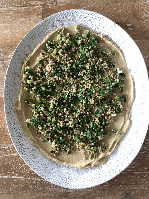 Roasted Pork Tenderloin with Chickpea Hummus, Herbed Sorghum, and Cumin-Honey Carrots via lizshealthytable.com