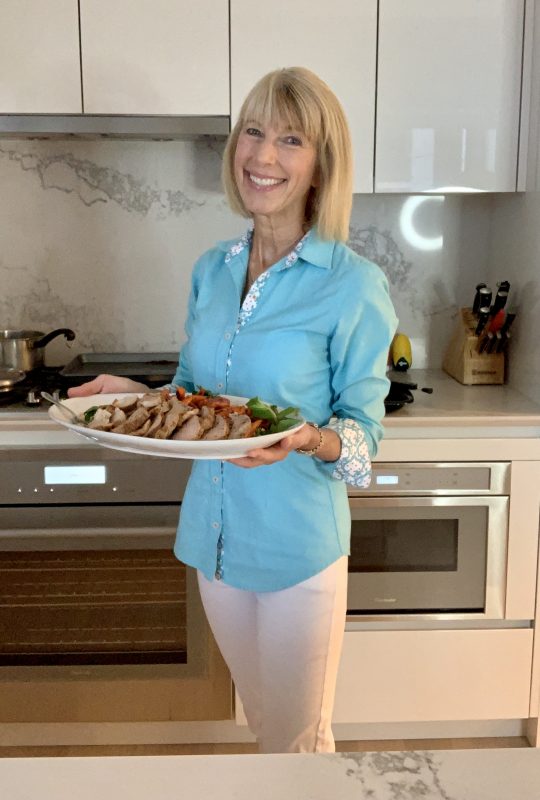 Roasted Pork Tenderloin with Chickpea Hummus, Herbed Sorghum, and Cumin-Honey Carrots