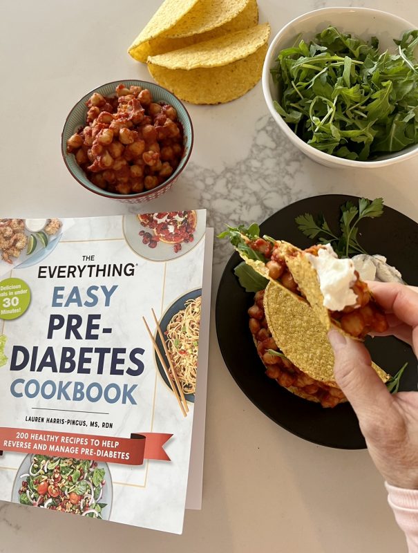 Spicy Chickpea Tacos with Arugula via LizsHealthyTable.com