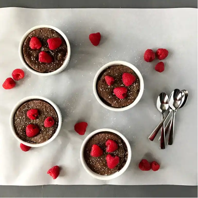 Dark Chocolate Raspberry Mousse Cakes 