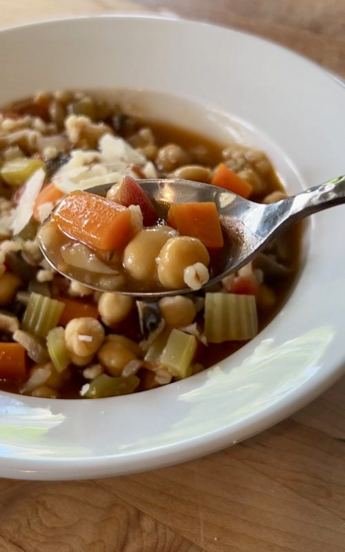 Barley and Chickpea Stew via lizshealthytable.com #vegetarian #plantbased
