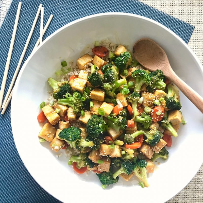 Tofu Stir Fry via LizsHealthyTable.com 