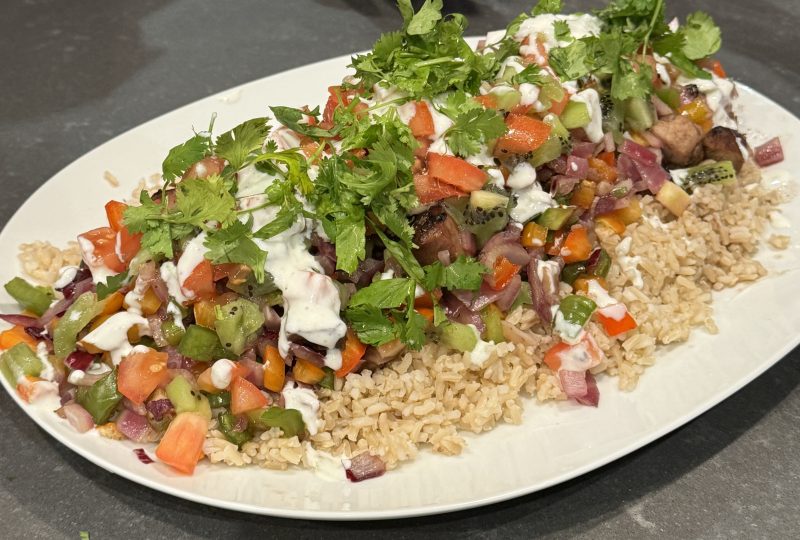 Aloha Pork Teriyaki Bowls via lizshealthytable.com