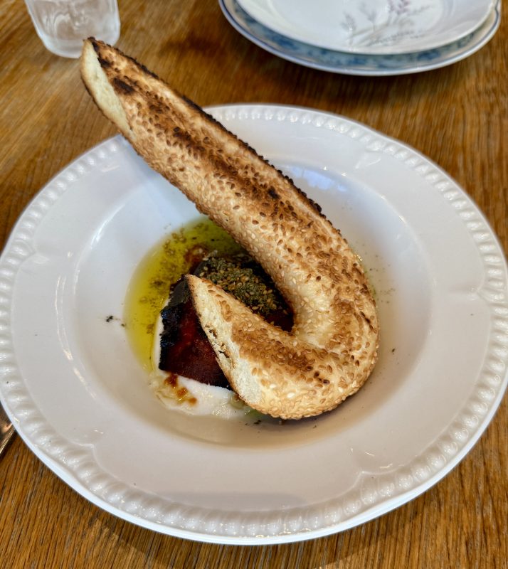 Bar grilled cheese Focaccia Bread with za'atar and olive oil
